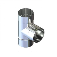 Тройник дымоходный одностенный 90° (Eco mono AISI 201) - диаметр Ø150, толщина 0.5 мм