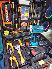 Шурупокрут із великим набором інструментів.(24V 5A/h Li-Ion) Mt 9-60.Aкумуляторний шурупокрут у кейсі.