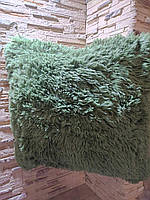 Наволочка травка длинный ворс 50*50 см , декоративная наволочка для подушки зелёная №3