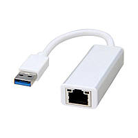 Мережевий адаптер USB 3.0 - RJ-45 LAN 1000M (Gigabit) TRY NET RTL8153 новий сірий Гар.12мес!