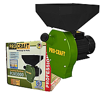 Дробилка для зерна бытовая PROCRAFT PCM3000 240 кг/ч, крупорушка, кормоизмельчитель, зернодробилка молотковая