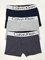 Комплекти чоловічої білизни 3шт Calvin Klein. Чоловічі труси-боксери Кельвін Кляйн. Набір нижньої білизни в коробці, фото 5