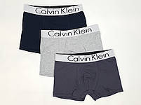 Комплекти чоловічої білизни 3шт Calvin Klein. Чоловічі труси-боксери Кельвін Кляйн. Набір нижньої білизни в коробці, фото 6