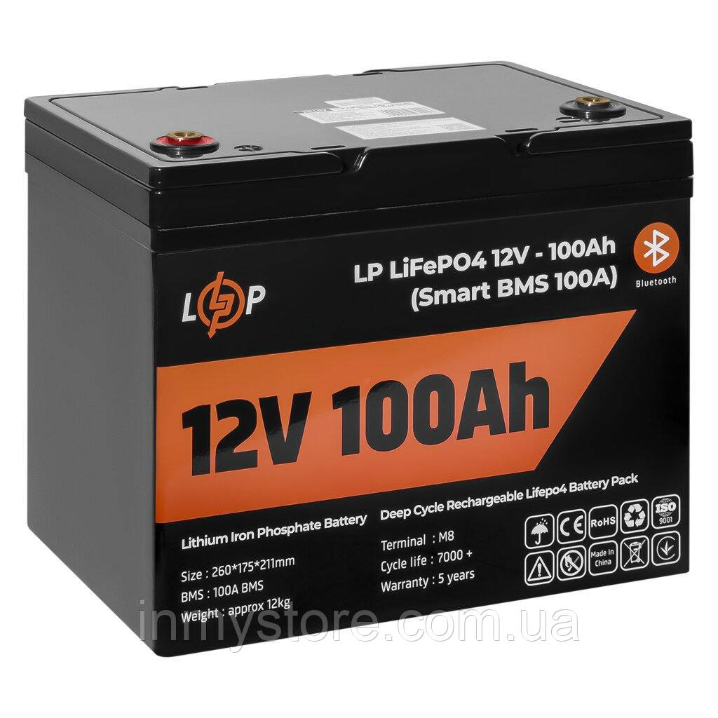 Аккумулятор LP LiFePO4 12V (12,8V) - 100 Ah (1280Wh) (Smart BMS 100А) с BT пластик для ИБП - фото 4 - id-p1804068648