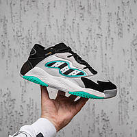 Мужские кроссовки Adidas Streetball II GX0783 (чёрно-белые с зелёным и серым) демисезонные кроссы 2316 тренд