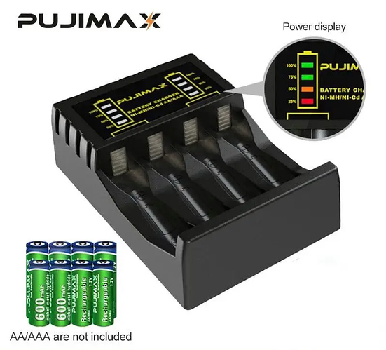 Купить Зарядное устройство для аккумуляторных батареек на 4 слота ...