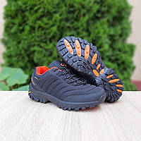 Мужские зимние кроссовки Merrell Vibram Cordura (чёрные с оранжевым) водонепроницаемые термо кроссы О3934