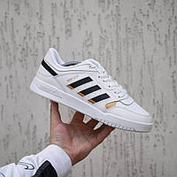 Размер 44 Мужские кроссовки Adidas Drop Step (белые с чёрным) красивые спортивные демисезонные кроссы 2198