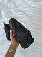 Чоловічі кросівки Adidas Yeezy 500 Utility Black чорні модні спортивні замшеві кроси YE015 тренд
