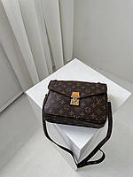 Женская сумка клатч Louis Vuitton Pochette Metis Brown/Caramel (коричневая) KIS01038 стильная сумка Луи Виттон