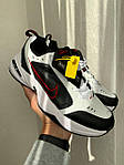 Чоловічі кросівки Nike Air Monarch IV (білі з чорним і червоним) якісні спортивні кроси М0818 top, фото 6