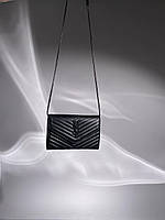 Женская сумка клатч Yves Saint Laurent Monogram Chain Wallet (черная) KIS06003 сумочка с эмблемой YSL тренд