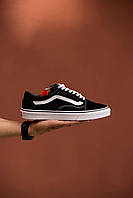 Мужские кеды Vans Old Skool Classic Black/White (чёрные с белым) модная демисезонная молодёжная обувь 0803 top