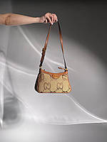 Женская сумка Gucci Aphrodite Shoulder Bag Brown Textile GG (коричневая) KIS13050 подарочная очень красивая