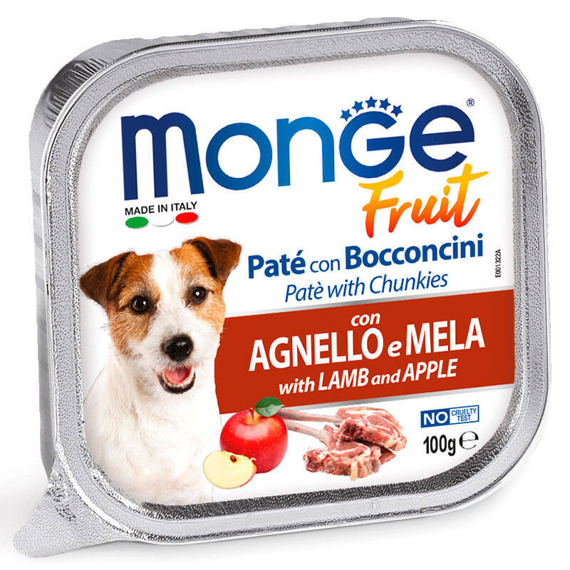 Вологий корм для собак Monge (Монж) DOG FRUIT паштет з ягням та яблуком 100 г, фото 1