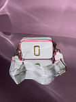 Жіноча подарункова сумка Marc Jacobs The Snapphot White/Pink (біла) KIS02091 стильна сумочка Марк Якобс top, фото 3