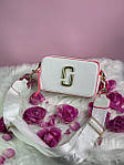 Жіноча подарункова сумка Marc Jacobs The Snapphot White/Pink (біла) KIS02091 стильна сумочка Марк Якобс top, фото 4