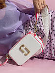Жіноча подарункова сумка Marc Jacobs The Snapphot White/Pink (біла) KIS02091 стильна сумочка Марк Якобс top, фото 6