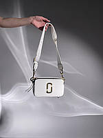 Женская подарочна сумка клатч Marc Jacobs The Snapshot White/Gold (белая) KIS02068 модная красивая для девушки