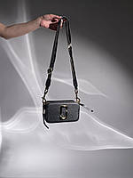 Женская подарочна сумка клатч Marc Jacobs Small Camera Bag Black/Gold (черная) KIS02062 модная для девушки