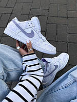 Женские кроссовки Nike SB Dunk Low Purple Pulse (белые с фиолетовым) красивые светлые молодежные кроссы NK056