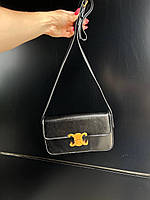 Женская подарочная сумка Celine Triomphe Black (черная) CL001 стильная изысканная с логотипом для девушки