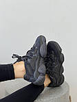 Жіночі кросівки Adidas Yeezy 500 Utility Black (чорні) модні спортивні замшеві кроси YE015 top, фото 4