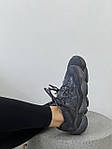 Жіночі кросівки Adidas Yeezy 500 Utility Black (чорні) модні спортивні замшеві кроси YE015 top, фото 6