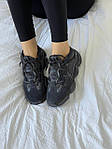 Жіночі кросівки Adidas Yeezy 500 Utility Black (чорні) модні спортивні замшеві кроси YE015 top, фото 7