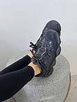 Жіночі кросівки Adidas Yeezy 500 Utility Black (чорні) модні спортивні замшеві кроси YE015 top, фото 8