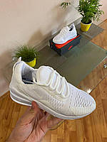 Женские кроссовки Nike Air Max 270 (белые) лёгкие стильные текстильные кроссы монохром унисекс D401 top
