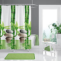 Шторка для ванны и душа с водоотталкивающим покрытием 240х200 см Тропик бамбук