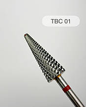 Фреза твердосплавна DANNY ТВС №01 з червоною насічкою форма ЯЛИНКА