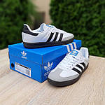 Чоловічі демісезонні кросівки Adidas Samba (білі з чорним) стильні повсякденні кроси 11017 Адідас топ, фото 6