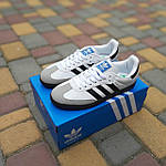 Чоловічі демісезонні кросівки Adidas Samba (білі з чорним) стильні повсякденні кроси 11017 Адідас топ, фото 9