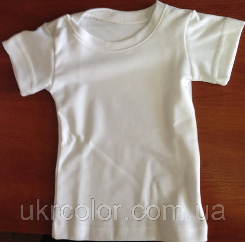 Футболка белая детская двухслойная для сублимации CLASSIC T-shirt ( размер 66-68 с заклепками )