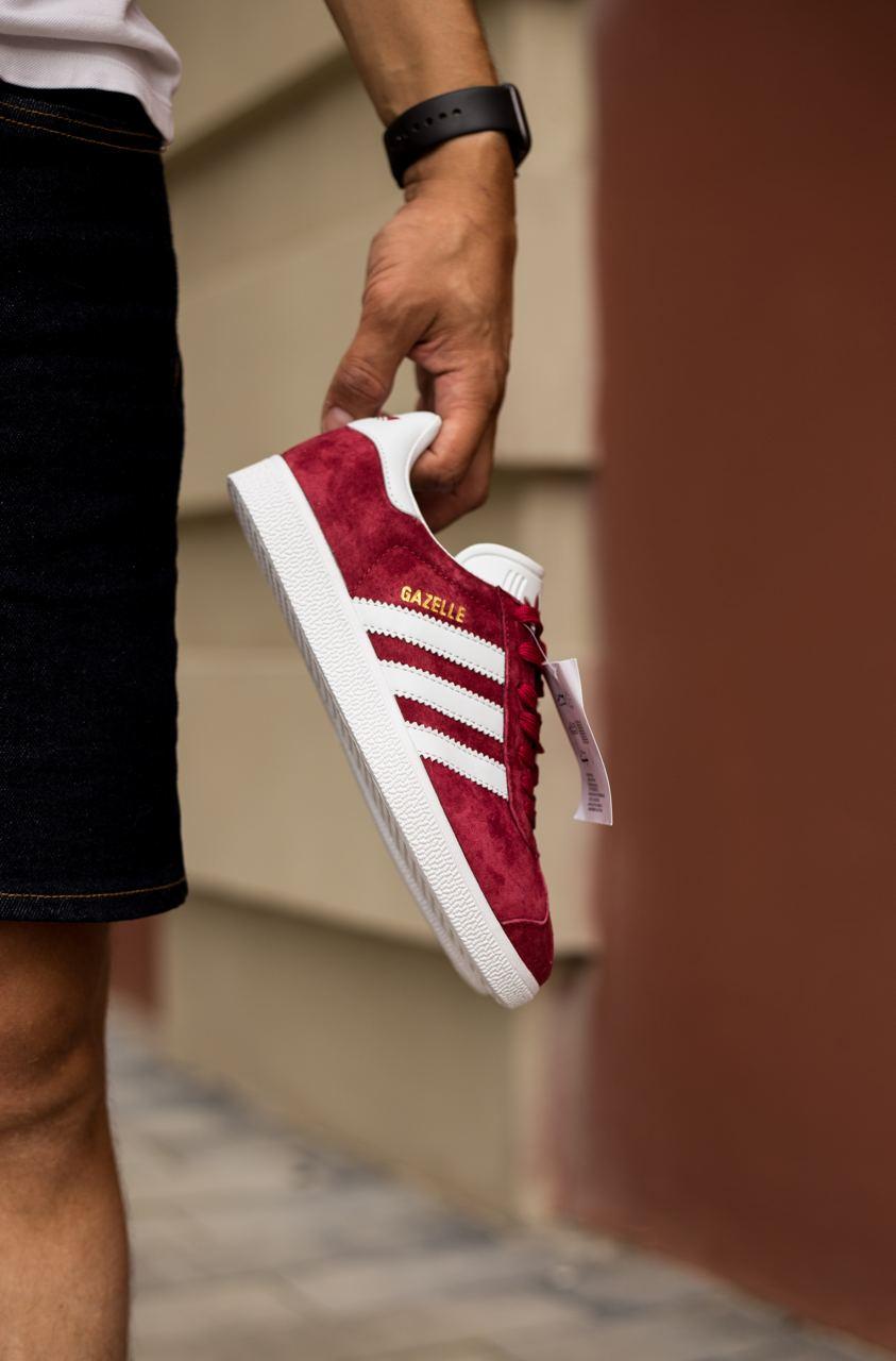 Adidas gazelle shoes burgundy sale