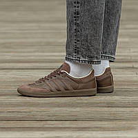 Мужские кроссовки Adidas Samba Dark Brown (коричневые) легкие летние беговые кеды на полиуретане И1411 vkross
