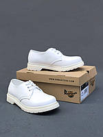 Женские туфли Dr Martens 1461 Mono White (белые) стильные классические туфли на шнурках PD2940 vkross