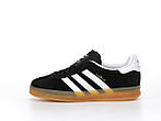 Чоловічі кросівки Adidas Gazelle Indoor (чорні з білим) стильні низькі осінні кеди К14415 top, фото 9