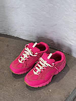 Женские кроссовки Jaquemus x Nike Humara Pink (розовые) красивые яркие молодежные кроссы кожа-сетка NK078