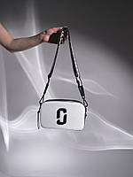 Женская подарочна сумка клатч Marc Jacobs The Snapshot White/Black (белая) KIS02061 модная для девушки vkross