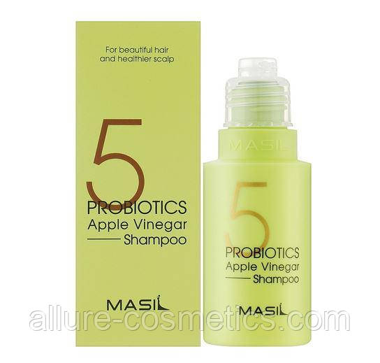 Шампунь для волосся проти лупи з яблучним оцтом Masil 5 Probiotics Apple Vinegar Shampoo 50 ml