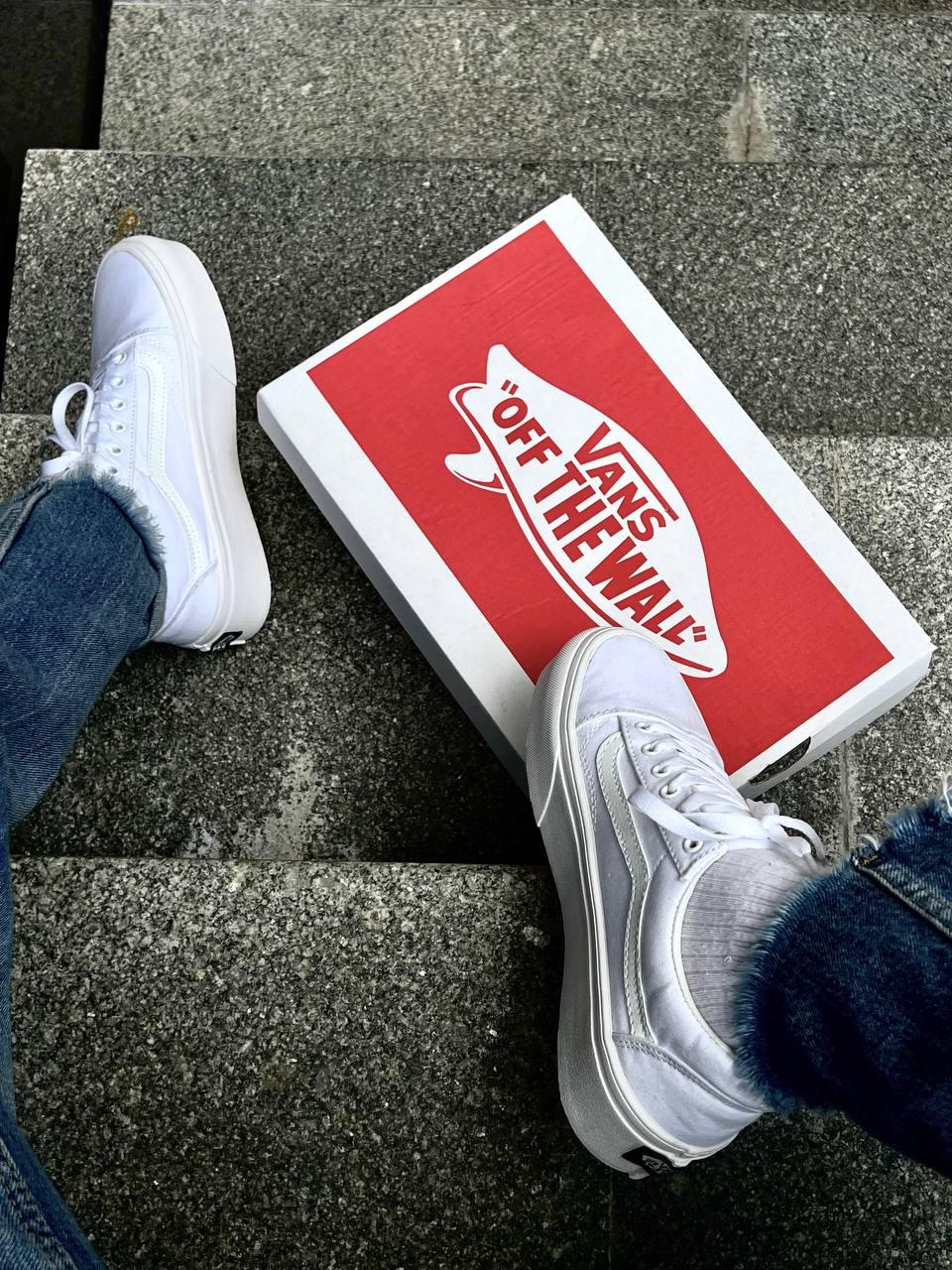 Vans Old School White Platform