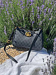 Жіноча сумка Gucci Aphrodite Shoulder Bag Grey Leather (чорна) KIS13045 подарункова дуже красива стильна top, фото 10