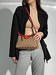 Жіноча сумка Gucci Aphrodite Shoulder Bag Red Textile (бежева) KIS13049 подарункова дуже красива стильна top, фото 3