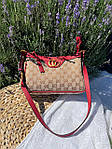 Жіноча сумка Gucci Aphrodite Shoulder Bag Red Textile (бежева) KIS13049 подарункова дуже красива стильна top, фото 10