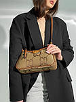 Жіноча сумка Gucci Aphrodite Shoulder Bag Brown Textile GG (коричнева) KIS13050 подарункова дуже красива top, фото 5