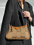 Жіноча сумка Gucci Aphrodite Shoulder Bag Brown Textile GG (коричнева) KIS13050 подарункова дуже красива top, фото 6