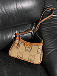 Жіноча сумка Gucci Aphrodite Shoulder Bag Brown Textile GG (коричнева) KIS13050 подарункова дуже красива top, фото 8